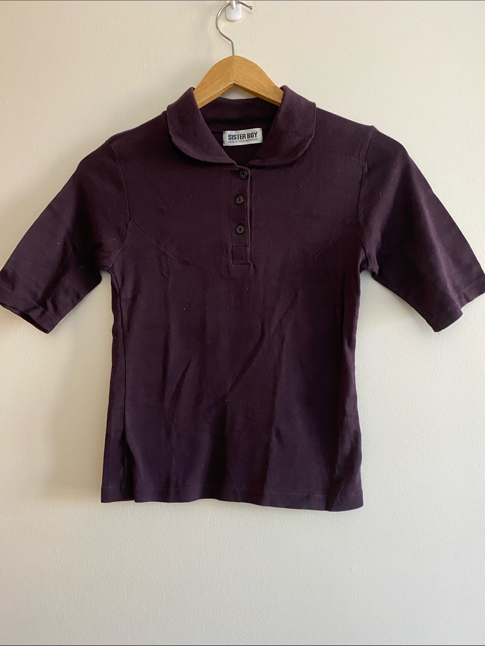 🌸🌼3 for $12🌸🌼 Women's Short-Sleeve Polo Top in Deep Plum